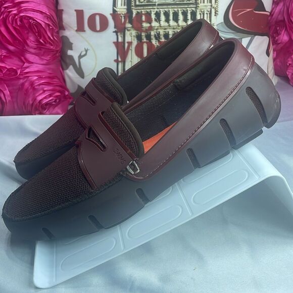 (M) Swims Penny Loafers for men, size 8.5 in wine red - Picture 2 of 9